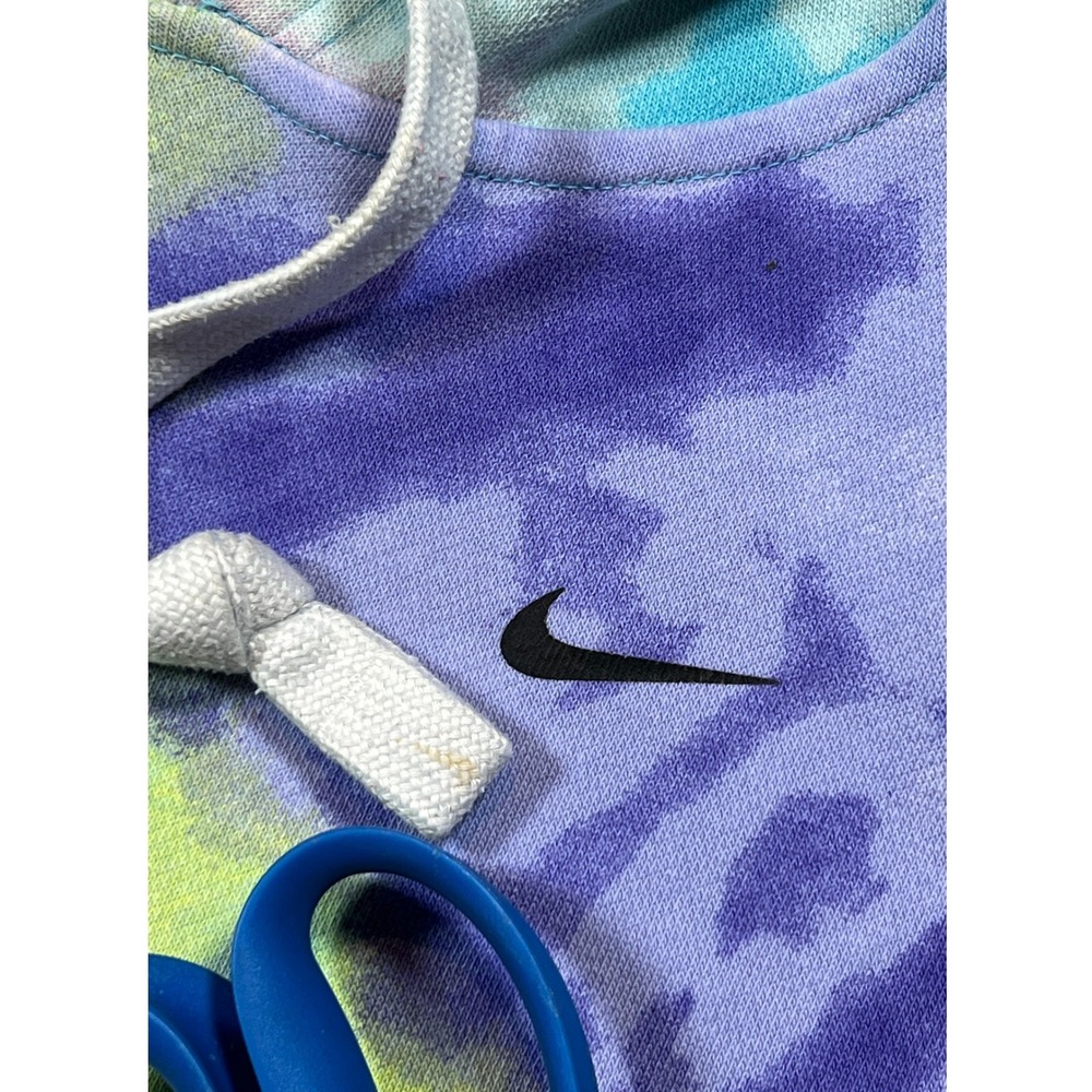 Nike Tie-Dye Cropped Hoodie Sweatshirt  Women's‎ Size L Cotton Blend - Picture 3 of 10